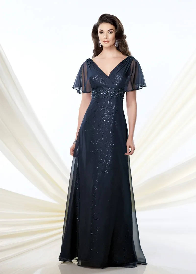 2019 индивидуальный заказ, темно-синие длинные платья для матери невесты с открытой спиной, а-силуэт, v-образный вырез, блестками, вечерние