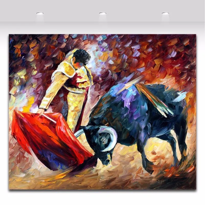 

Wonderful Spanish Bullfighting Palette Knife Painting Canvas painting Picture for Living Room Bedroom Office Wall Art Decoration