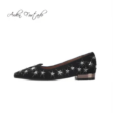 Г. удобная модная женская обувь без шнуровки, элегантный острый носок, чистый цвет, металлическая звезда, серый цвет, Офисная Женская обувь на плоской подошве 40