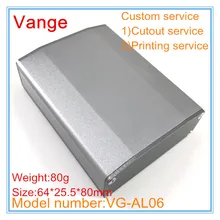 2 шт./лот пескоструйная поверхность две панели 6063-T5 Инжектированная алюминиевая распределительная коробка 64*25,5*80 мм для wifi оборудования