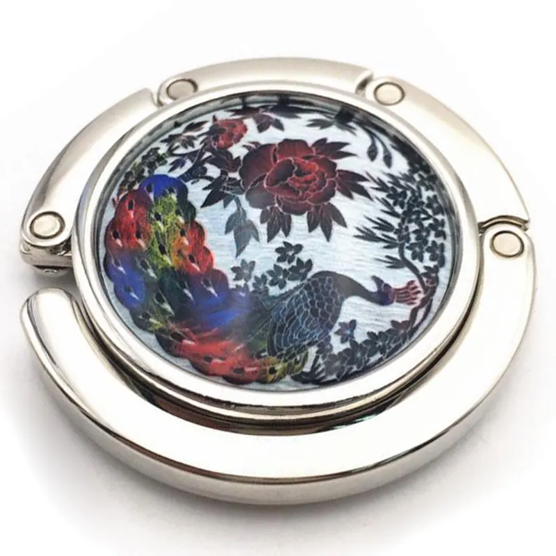 

New Folding Handbag Bag Purse Hook Hanger Holder Dragonfly/Peacock Bag Purse Hooks for Hanging Wall Hook Organizer MS265