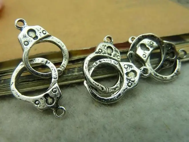 

OneckOha 20pcs/Lot 11*28mm Antique Silver Handcuff Connector DIY Jewelry Findings