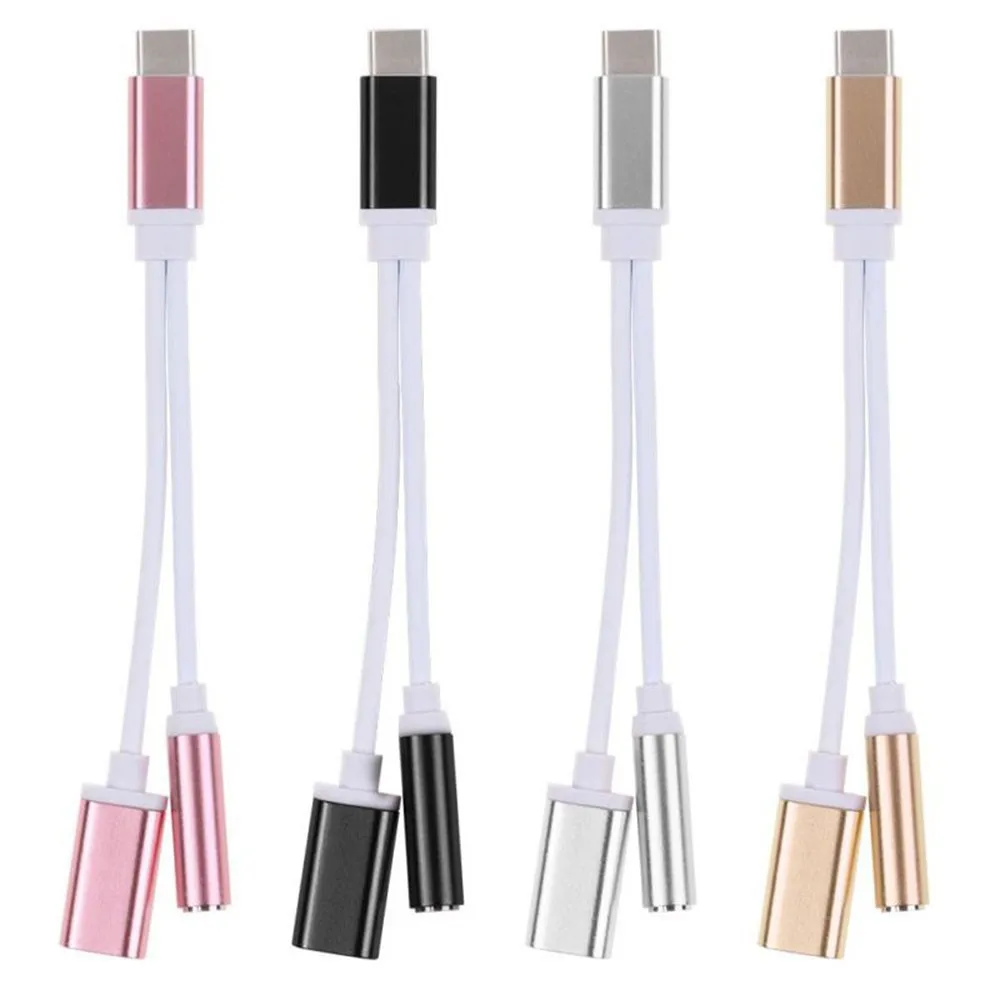 

mini usb cable Type-C To 3.5mm Jack AUX Headphone Cellphone data line Audio Splitter Converter Adapter Cable for Cellular z75