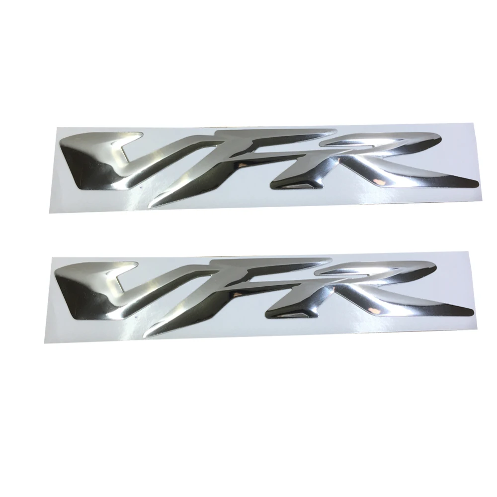 

CHROME MOTORCYCLE EMBLEM BADGE DECAL 3D TANK WHEEL LOGO FOR HONDA VFR400 VFR800 VFR1200 STICKER