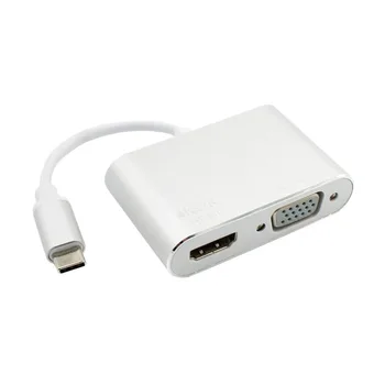 

USB-C 3.1 Type C to HDMI VGA Adapter For HDTV For Macbook Durable USB-C Converter For Notebook Portable Laptop Spare Parts