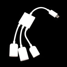 Горячий двойной микро USB хост OTG концентратор адаптер кабель для samsung Galaxy S3 S4 Google Nexus#70065