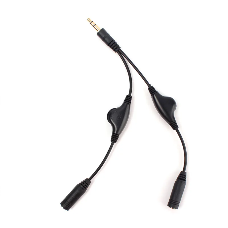 

New Headphone Stereo Audio Y Splitter 3.5mm Cable Cord With Separate Volume Controls #69051