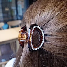 Ретро акрил Кристалл Яйцо Форма эластичные волосы Краб зажим для волос для женщин девушка головные уборы аксессуары для волос