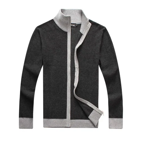 RICHARDROGER font b Men b font font b Sweater b font Casual Style Stand Collar Cotton
