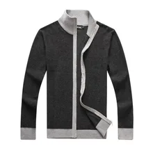 RICHARDROGER Men Sweater Casual Style Stand Collar Cotton Material Thin Wool Warm Thick Autumn Winter 081
