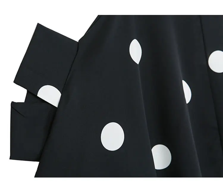XITAO/комплект из двух предметов с перекрестной каймой 2019, летний кардиган с волнистыми точками, черный костюм, футболка по индивидуальному