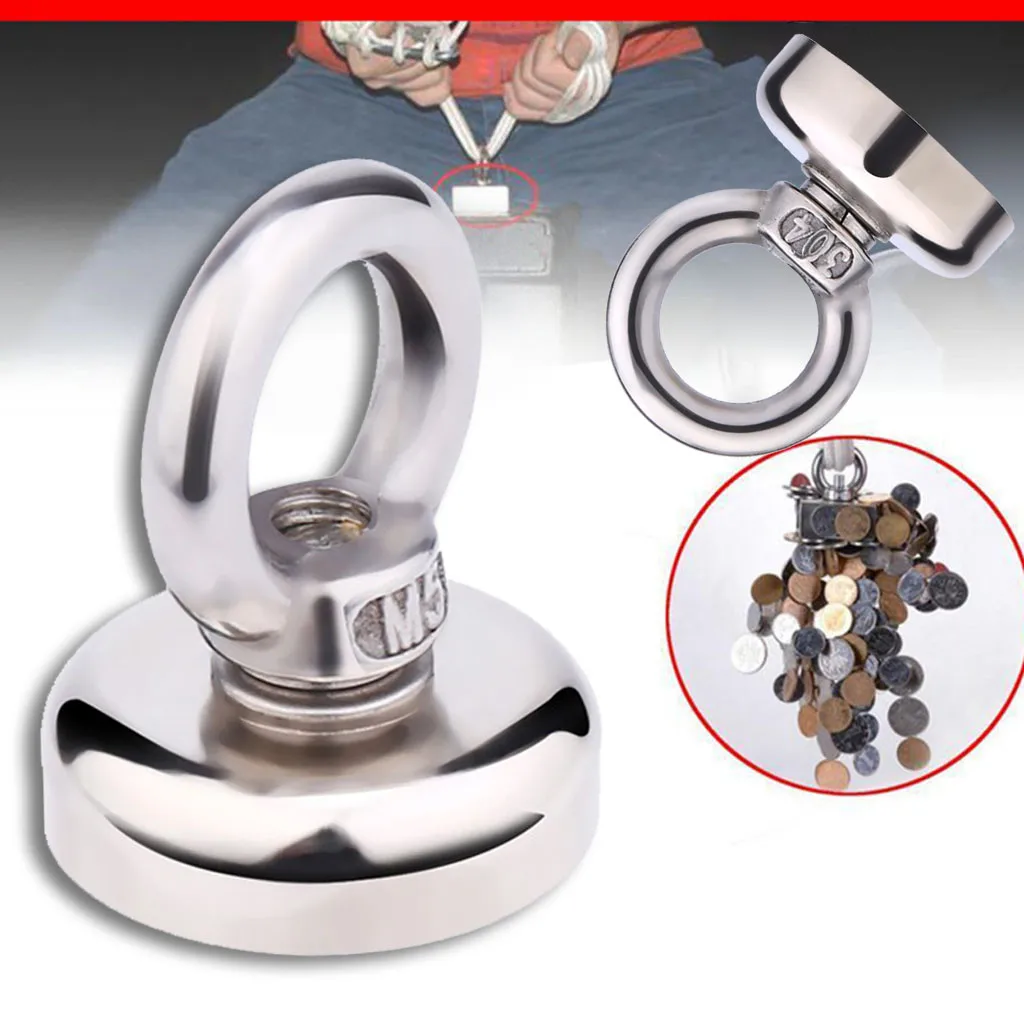 

Magnet 2019TOP Strong Powerful Round Neodymium Magnet Hook Rescue Magnet Fishing Equipment Hold G90620