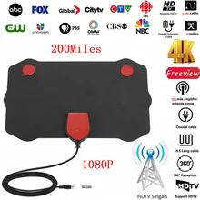 Новая Европейская и американская цифровая антенна ТВ HD tv 200 Miles длинный диапазон HQ HD tv комнатная антенна Freeview HD 1080P антенна
