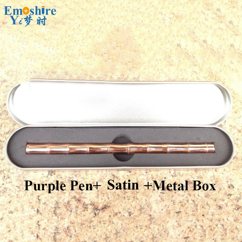 Emoshire Hand polished brass pen brass signature pen bamboo six hexagonal pen variety of optional iron box loaded large favorably (13)