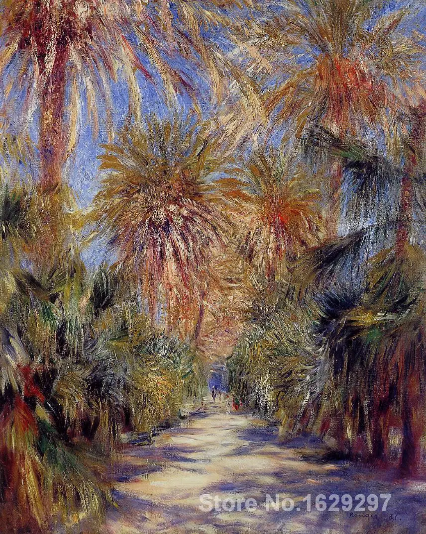 discount canvas paintings art by Pierre Auguste Renoir Algiers, the Garden of Essai Hand painted High quality