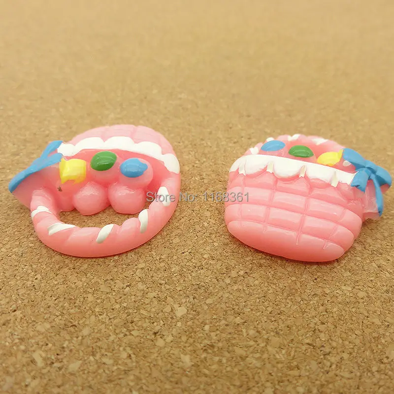1pcs/lot resin flat back Halloween pink fruit basket 28mm Cabochons Scrapbooking Hair Bow Center DIY Christmas decration C118-1