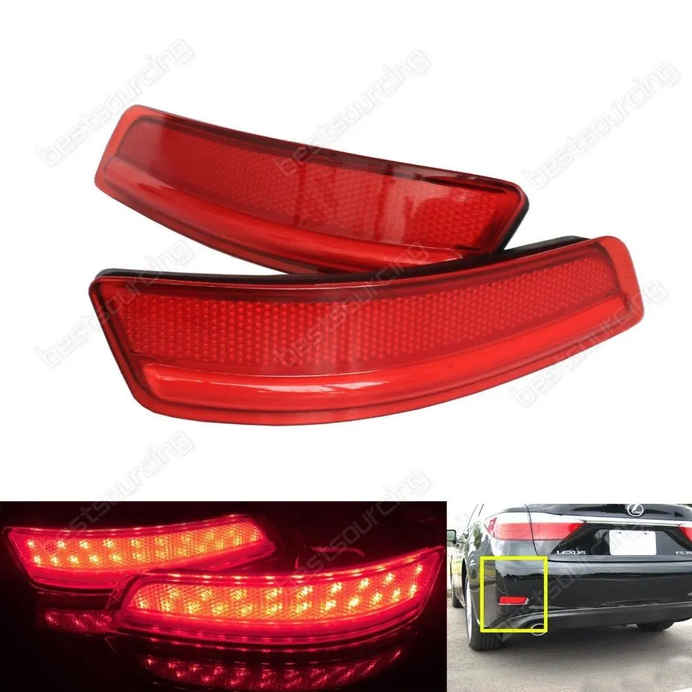 

2x For Lexus ES GS 250 For Toyota Corolla 2012 2013 2014 Car Accessories Red Rear Bumper Reflector Lights LED Stop Brake Light