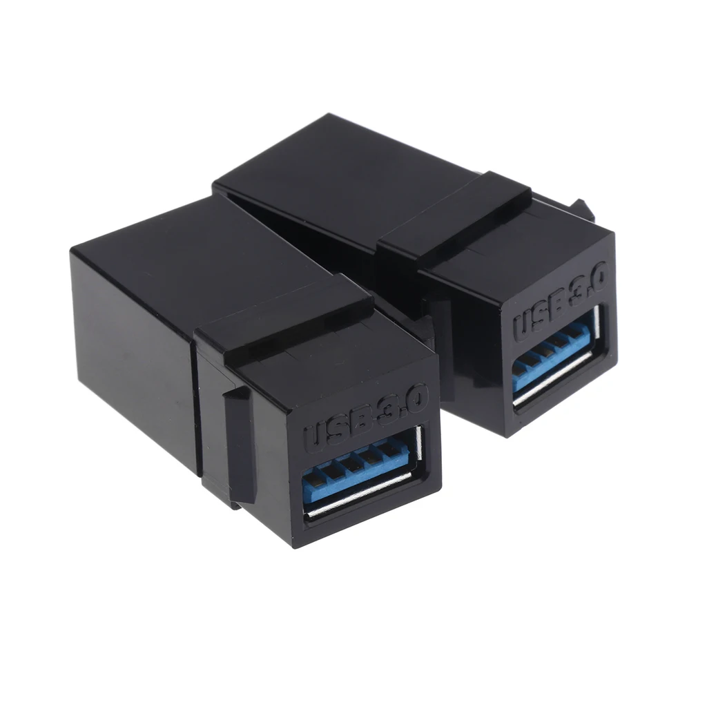 5 Pcs USB 3.0 Keystone Jack Coupler Insert Snap A Female to A Female Jack Snap-in Connector Socket Adapter Port For Outlet Panel