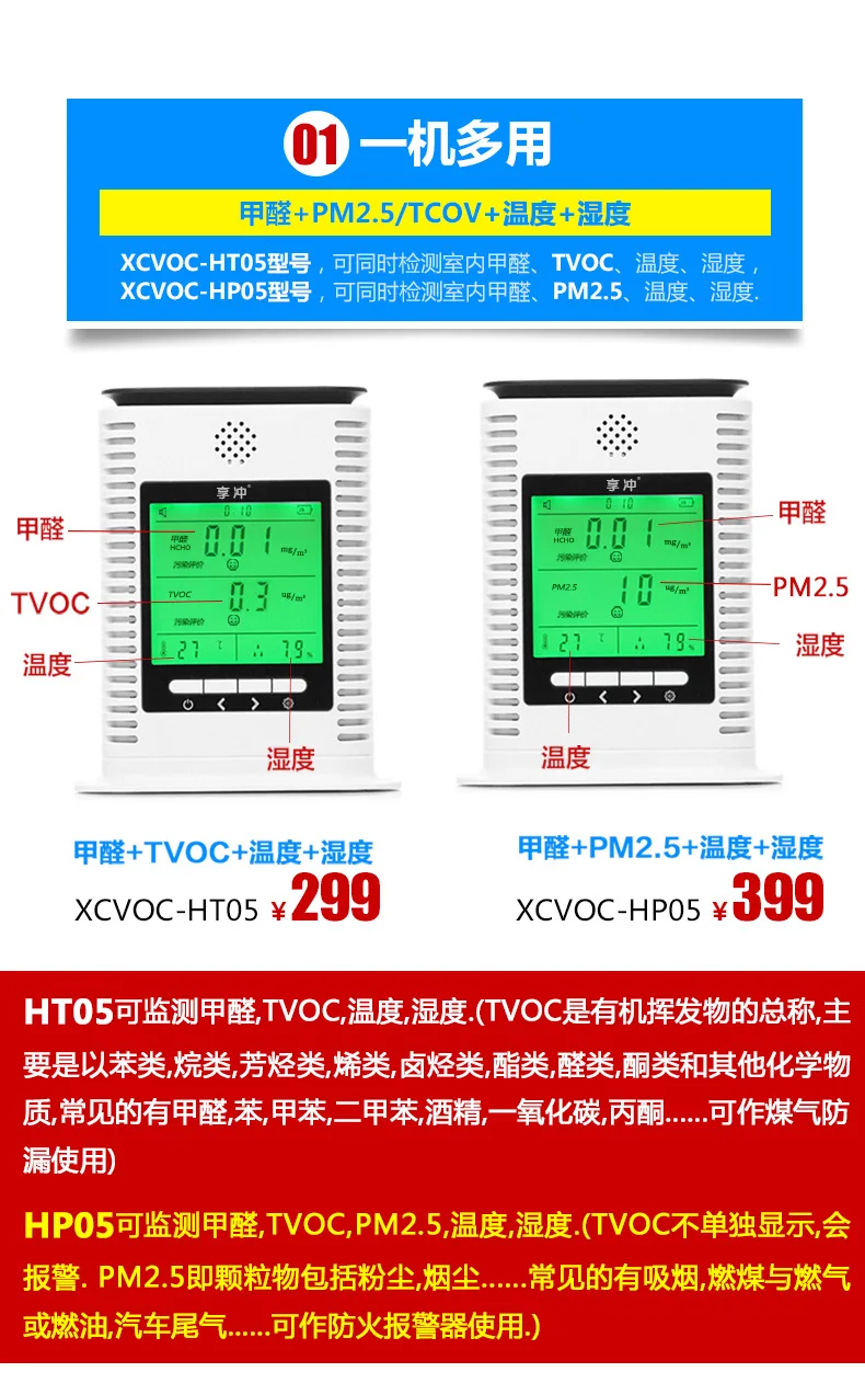 Детектор формальдегида обнаруживает HCHO TVOC в реальном времени, запись тестирования, анализ, зарядка через usb, монитор, качество воздуха для домашнего офиса