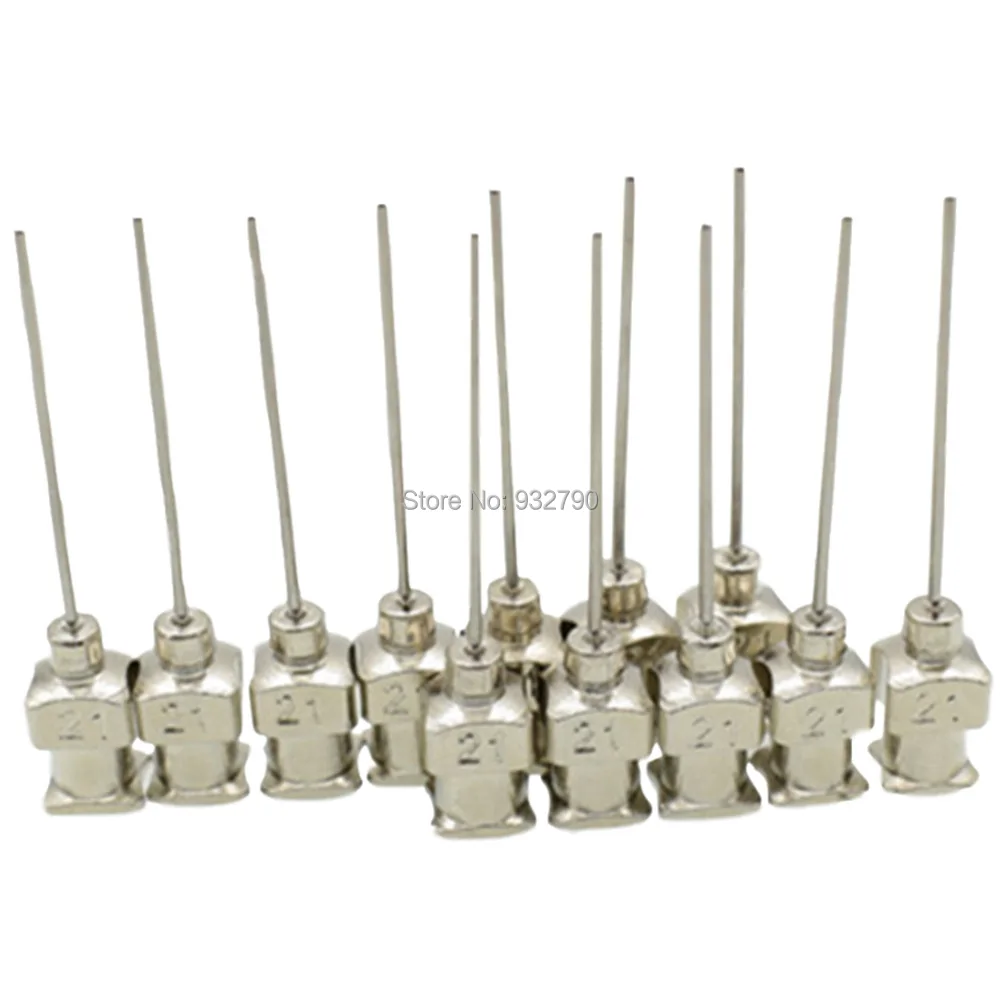 12pcs 19G/21G/23G/25G Stainless Steel Dispensing Syringe Needle Tips Mixing Dispensing Glue Liquid Adhesive Syringe Needle Tips