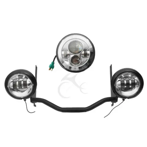 

Chrome 4 1/2" Auxiliary Fog Light +Headlight +Bracket For Harley Touring 94-2013 Electra Glide