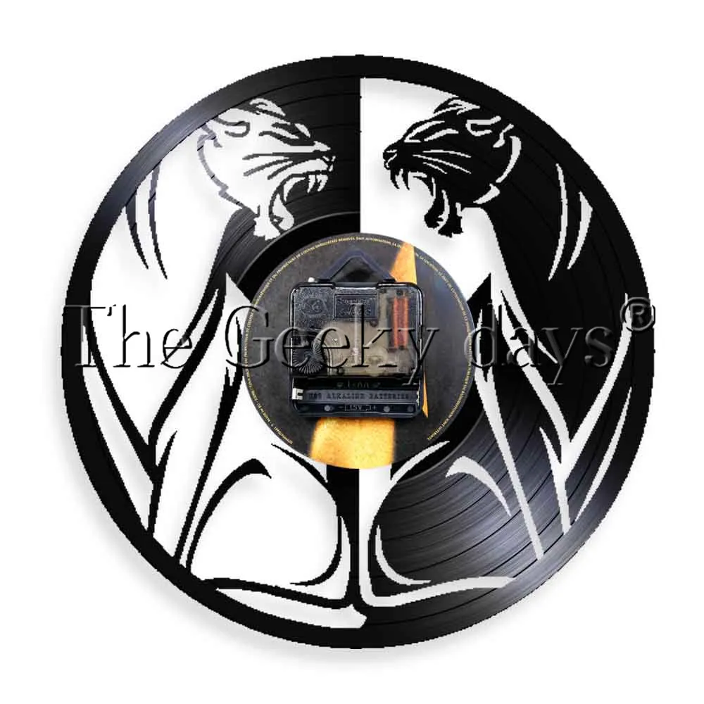 Настенные часы с черной пантерой виниловые художественные настенные в