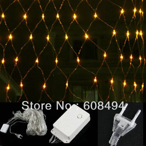 

New 96 led mesh net string light 1.5m x 1.5m Web Fairy Light For Christmas Wedding Party Xmas Decoration- WARM WHITE