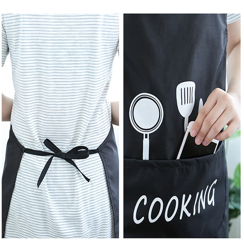 1-10 pcs Cooking Letters Logo Japanese Style Apron Household Kitchen Waitress Work Aprons With Pocket For Men Woman Accessories