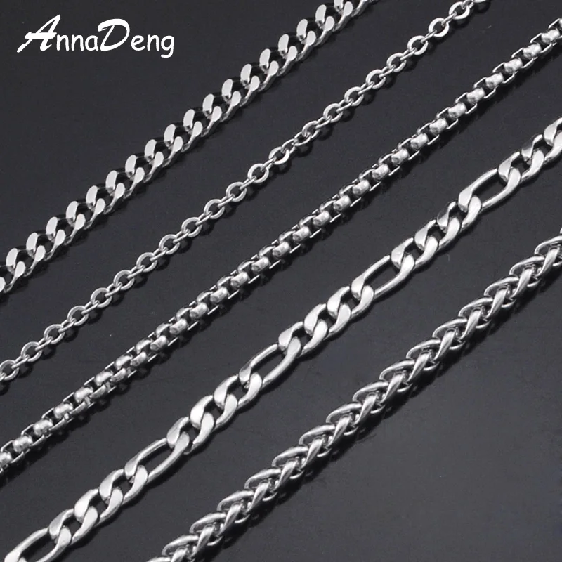 CHIMDOU-collar de cadena de acero inoxidable para hombre y mujer, cadena de serpiente, cadena larga DIY, accesorios de joyería, 2016