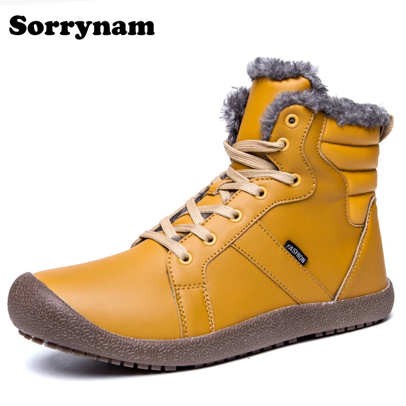 

Winter Boots for Men's Warm Comfortable Working Safety Snow Boots with Warm Fur Men Shoes High Quality Men Boots Plus Size 36-48