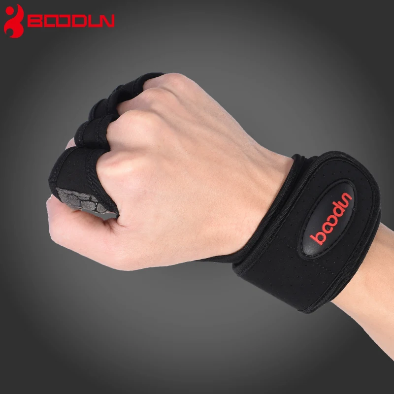 Boodun Weight Lifting Training Gloves Fitness Sports Body Building Gymnastics Grips Gym Hand Palm Protector Gloves