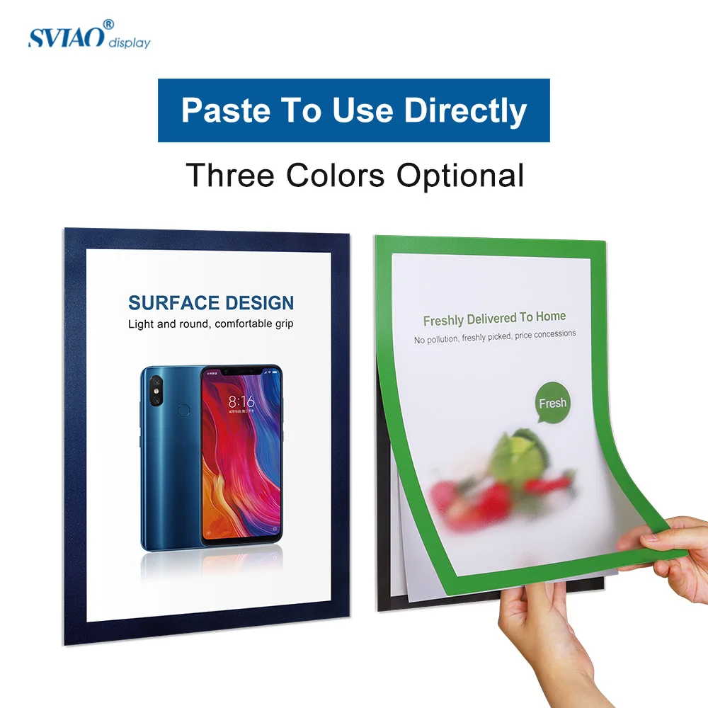 

A4 Magnetic Presentation Board PVC Frame Fridge Elevator Art Work Picture Wall Mounted Soft Poster Holder