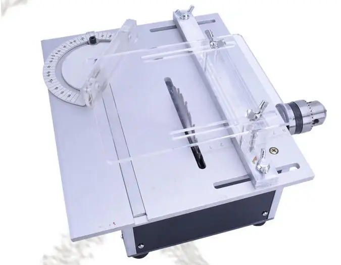 Speed Adjustable DIY Miniature Table Saws DIY Carpentry Chainsaw Small Cutting Machine Model saw w/ Cutter Polisher Function
