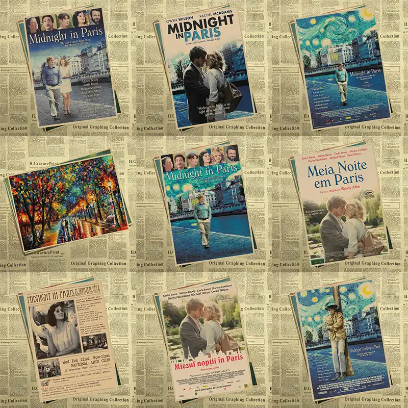 Wall Decor Home Decor Midnight In Paris Woody Allen Movie Poster Retro Craft Paper Film Classic Vintage 42 30cm Midnight In Paris Wall Decordecoration Home Aliexpress