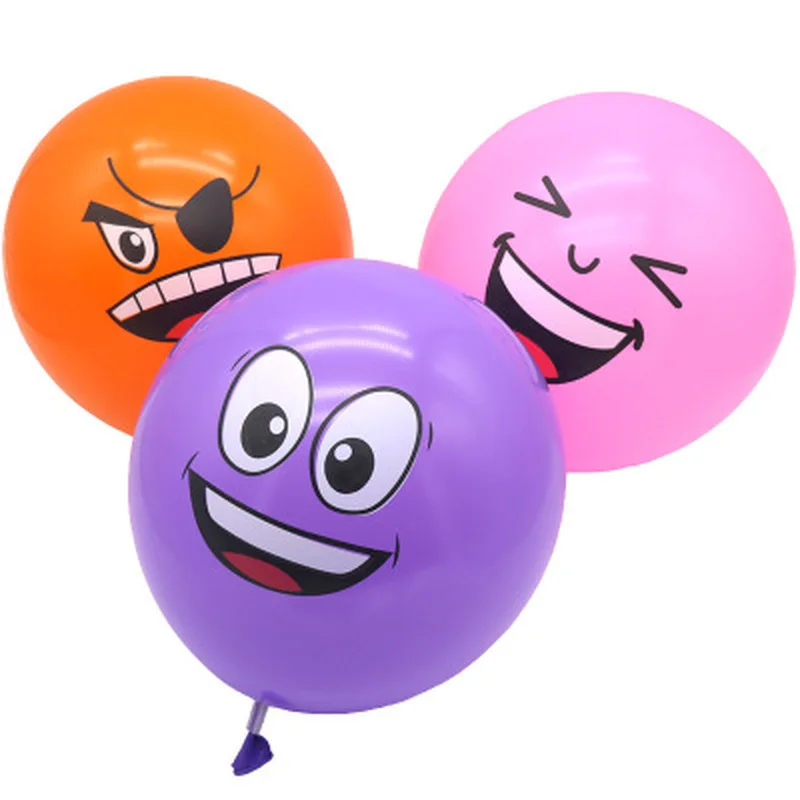 

10pcs Cute Printed Big Eyes Smiling Face Latex Balloons Happy Birthday Party Decoration Inflatable Air Balloons for Kids Gift