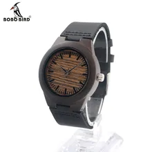 BOBO BIRD E26 100 Ebony Wood Women Dress Wristwatch With Quartz Casual Watch Brand Designer Leather