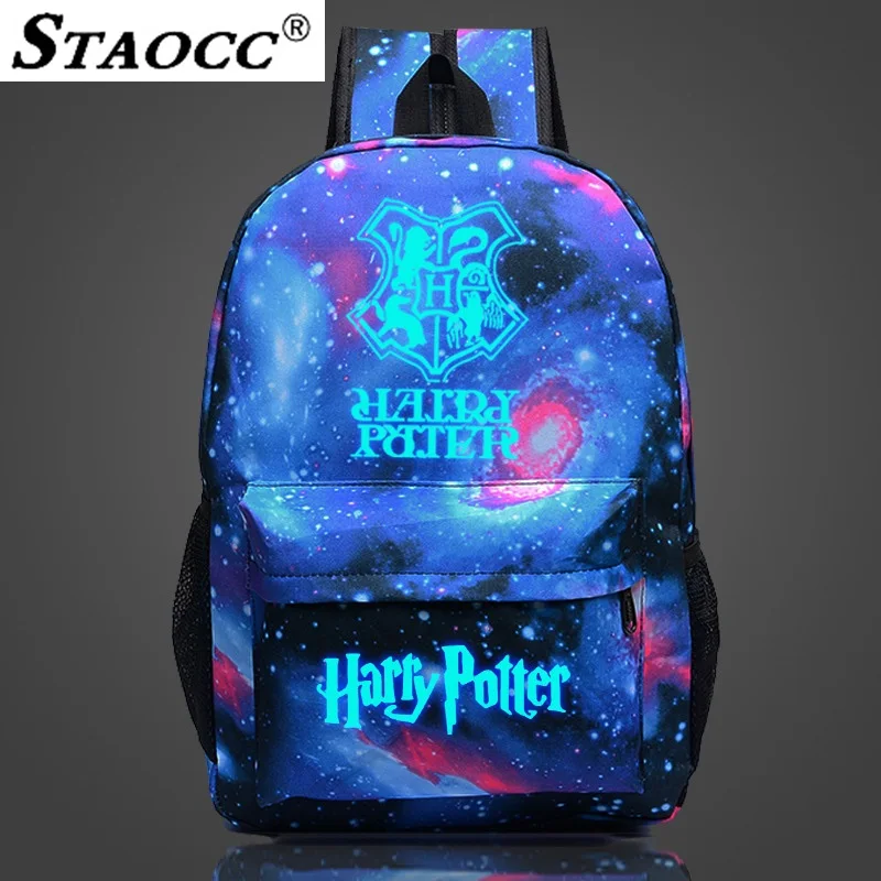 

2019 Harry Potter Backpack Luminous Space Mochila Glowing School Bag For Teenage Girls Boys Waterproof Laptop Book Bag Sac A Dos
