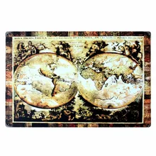 [Mike86] Винтаж карта металлические ретро-знаки живопись плакат Бар Декор AA-109 заказ смешивания 20*30 см