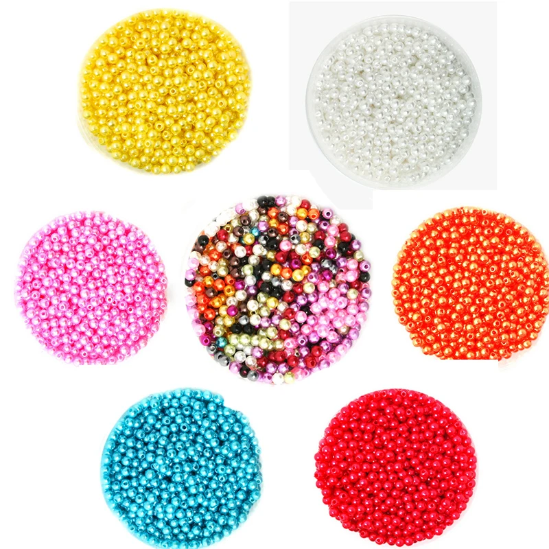

Pick Size 4mm 6mm 8mm 10mm ABS Imitation Pearl Beads Round Plastic Acrylic Spacer Beads for Jewelry Making Findings DIY