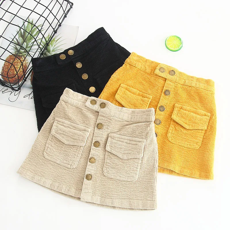 Baby girl skirt autumn winter baby corduroy children skirt cotton gray velvet skirt children's clothing