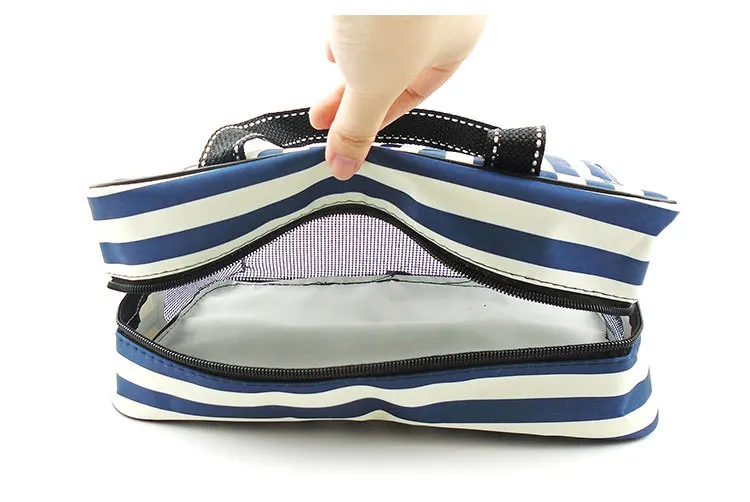 Водонепроницаемый Оксфорд полосатый туалетный мешок маленькая коробка в форме плавания путешествия пляжные сумки для женщин Летняя фитнес сумка-тоут для путешествий сумка для хранения