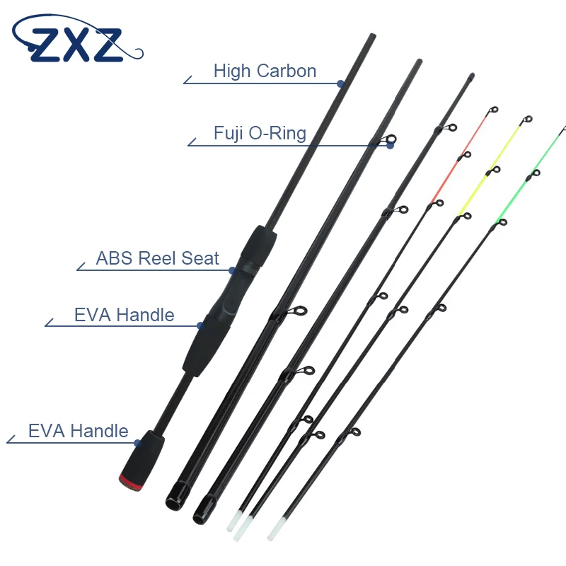 

ZXZ Fishing Rod 99% Carbon Feeder Rod Fuji O-ring 200cm Length4 Sections Lure Fishing Stick Fishing Tackle De Pesca
