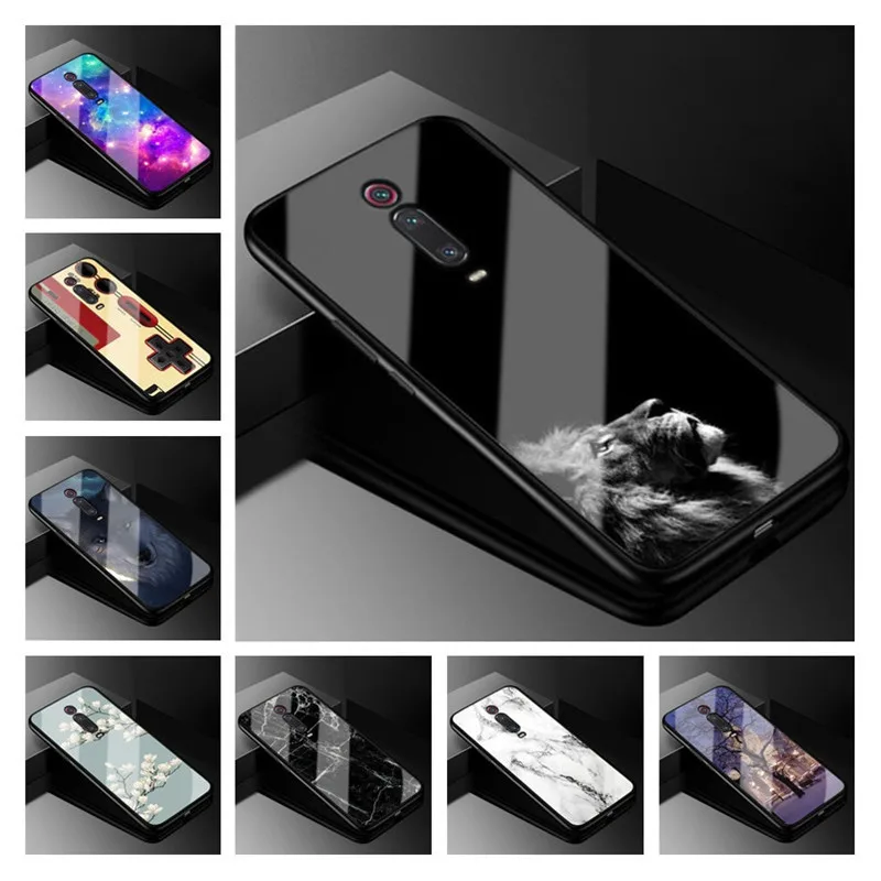 

Luxury Glass Case For Xiaomi Redmi K20 Pro Case K20Pro Hard Phone Case For Xiaomi Redmi K20 Back Cover K 20 RedmiK20 TPU Frame