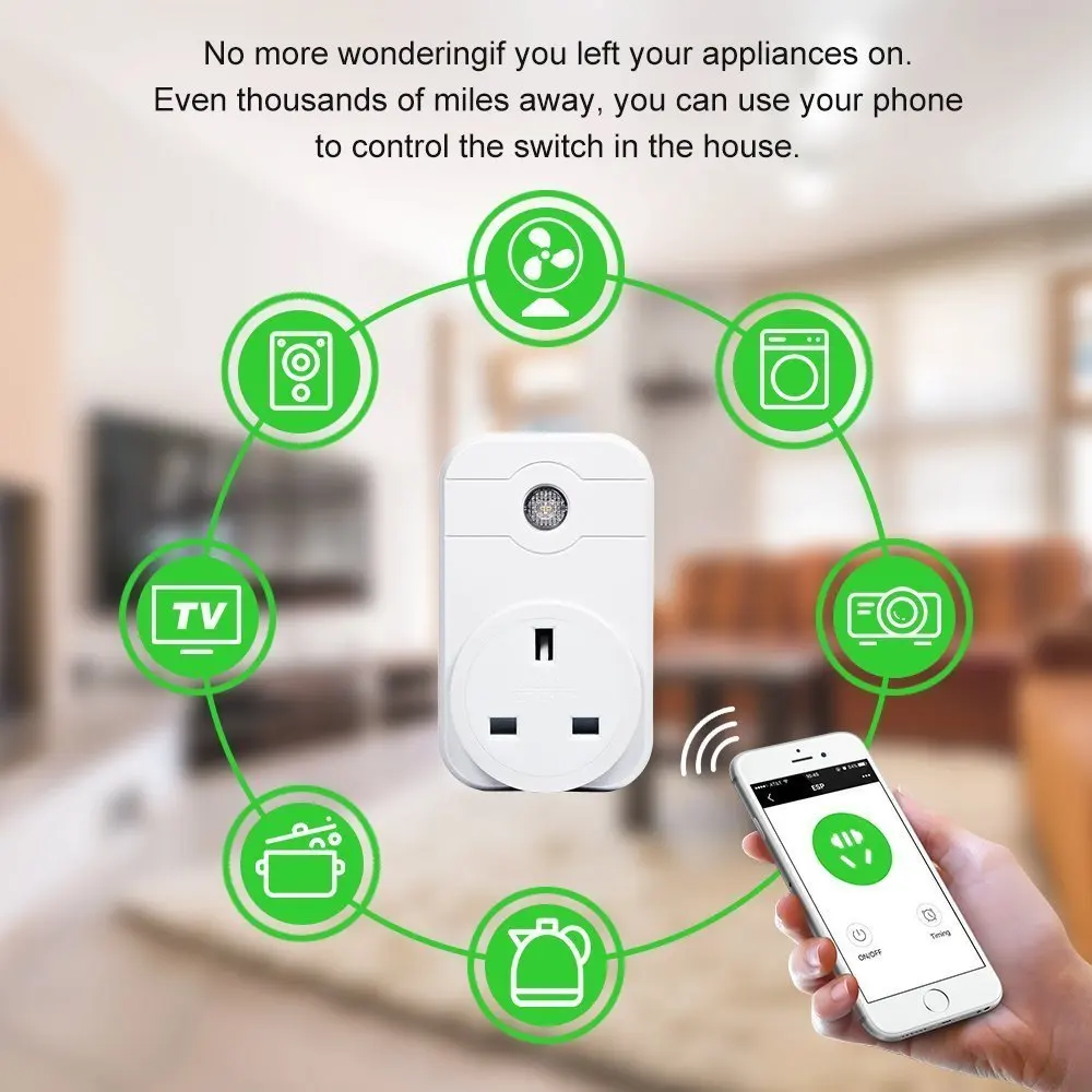 Умная вилка Wifi умная розетка ЕС FR Великобритания голосовое дистанционное