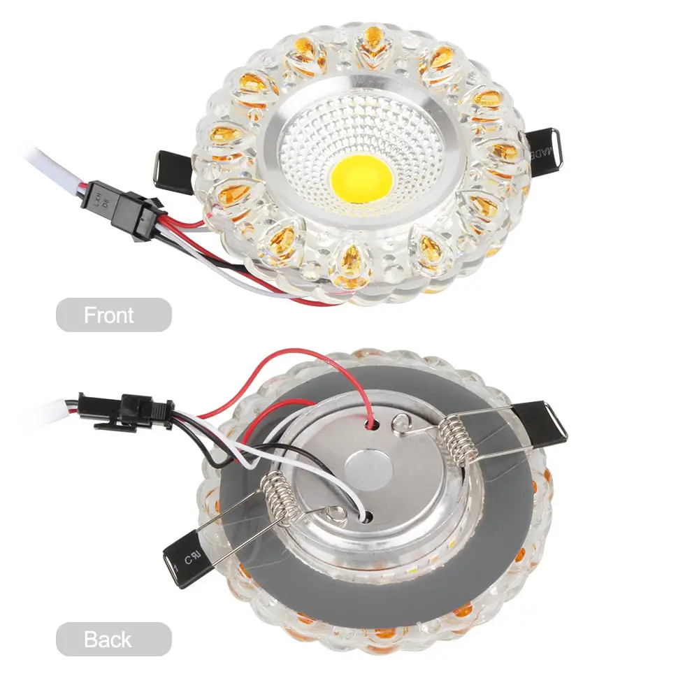 5 Вт светодиодный хрустальный встраиваемый потолочный светильник теплый белый + RGB 3 режима Мини-вниз лампа Luminarias свет для прохода коридор