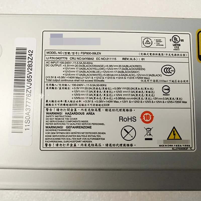 FSP800 09LEN 725W для Lenovo C20 блок питания серверной рабочей станции|Блоки компьютеров| |