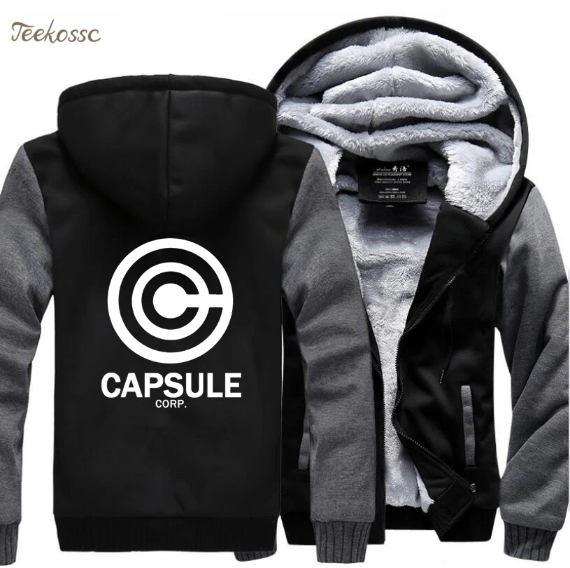 

Hot Sale Japanese Anime Dragon Ball Z Mens Sweatshirt Hoodies 2018 Winter Thick Warm Fleece Hooded Men Harajuku Hoodie Male Coat