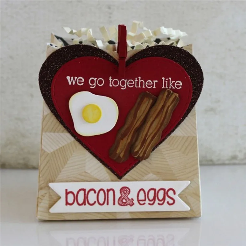 

DiyArts 4 Pcs/lot Metal Cutting Dies Scrapbooking For Card Making DIY Embossing Cuts New Craft Bacon and Eggs Element