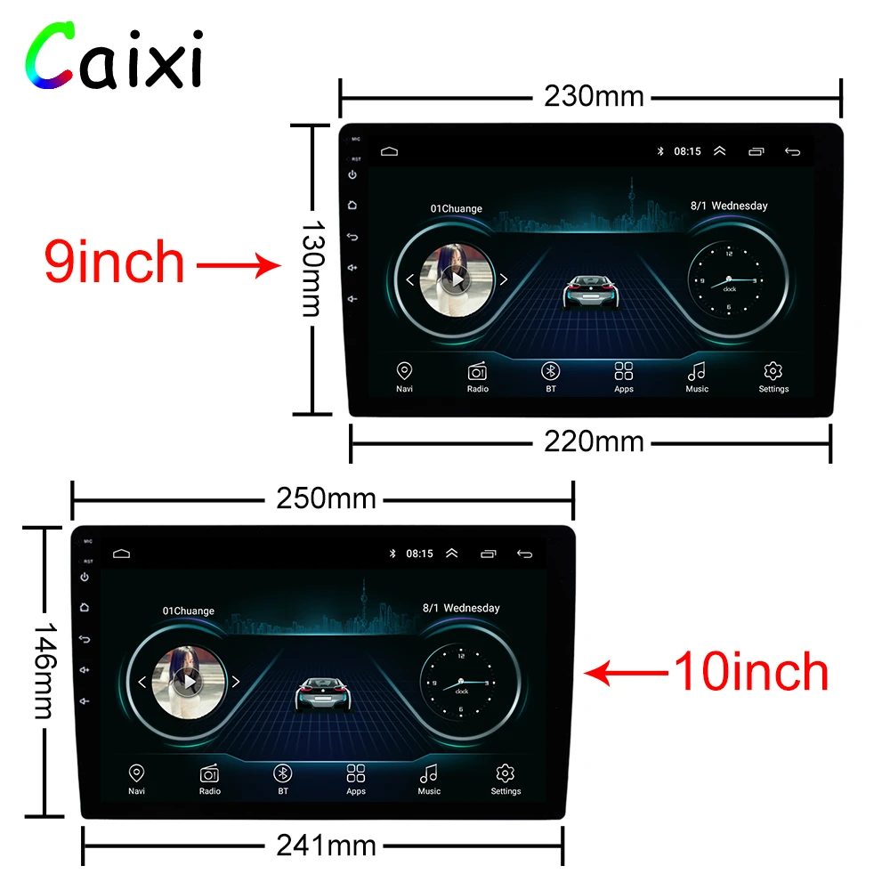 Продажа 9 10 дюймов Android 8,1 2 Din Автомобильный радио мультимедиа Playe Универсальный Авто Стерео Gps навигация Bluetooth видео плеер задняя камера