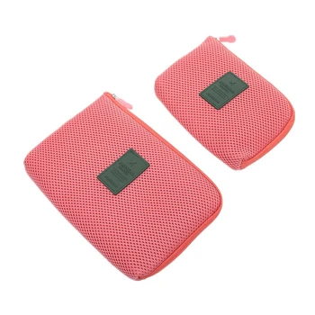 

Travel Small Zipper Cosmetic Bag Women Makeup Storaga Bag Tablet Cell Phone Digital Camera Data USB Mesh Insert Bag Organiser